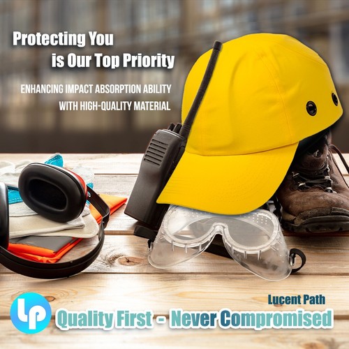 Lucent Path Yellow Baseball Bump Cap - Safety Hard Hat Head Protection Caps - Picture 3 of 11