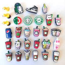 Shoe Charms for Crocs Lot of 29 Coffee, Pepsi, Barbie, Nike, Boba, Ducklings B6