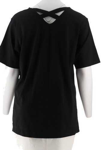 elbow Nero Oversize Tunica 3x Incrociato Schiena DenimCo Nuovo slve Sulla LAjc54q3R