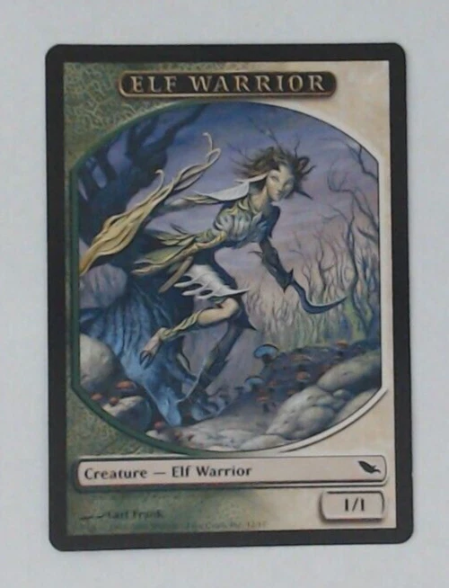 MTG (10) Elf Warrior Token (Green/White) - Shadowmoor - 12/12 -U48 - Image 2 of 2