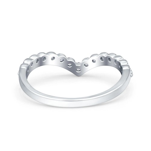 V-Form Verlobungsring Jubiläum runder Ring CZ 925 Sterlingsilber 8 mm - Bild 9 von 12