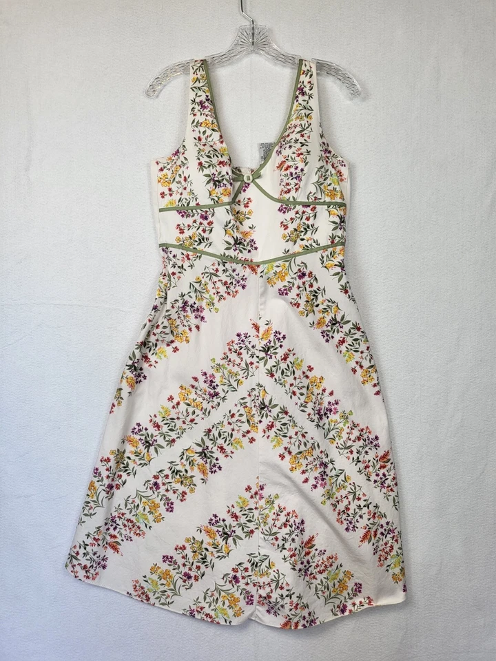 R & K ORIGINALS CREAM FLORAL SLEEVELESS KNEE LENGTH WOMENS DRESS - Image 2 of 4