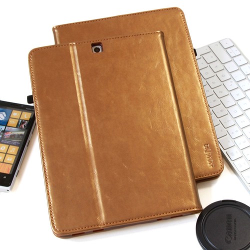 Luxury Leder Schutzhülle für Samsung Tab S2 Tablet Tasche Cover Case gold - Picture 1 of 11