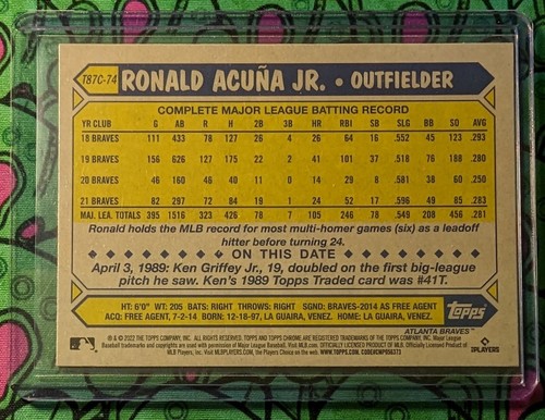 RONALD ACUNA JR 2018-2024 Cards ⚾ U PICK 🔥 Topps RC Parallel Mojo Refractor ASG - Picture 119 of 323