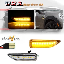 For 2017-2024 Mini Cooper Countryman Front Side Fender Marker Amber LED Lights
