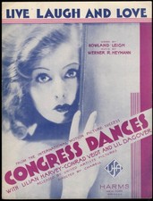 Live Laugh and Love sheet music from Congress Dances 1932 Lilliam Harvey