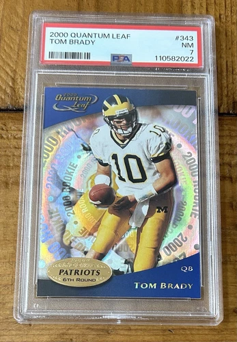 Tom Brady 2000 Quantum Leaf PSA 7 NM #343 RC Rookie