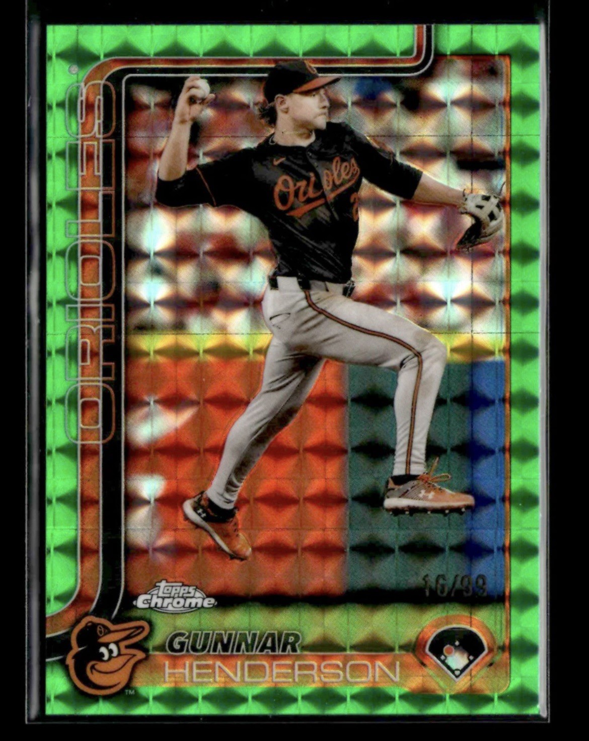 2025 Topps Chrome - Gunnar Henderson #213 Green Geometric Refractor /99