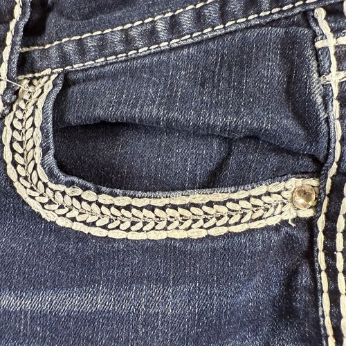 Maurice Jeans Premium Low Rise Boot Cut Thick Stitch Embellished Women 13/14 - Picture 8 of 16