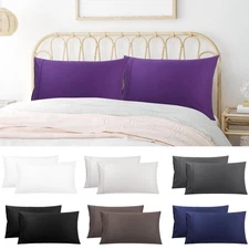 Pillowcase Set of 2 Soft Cotton Pillow Covers with Zipper