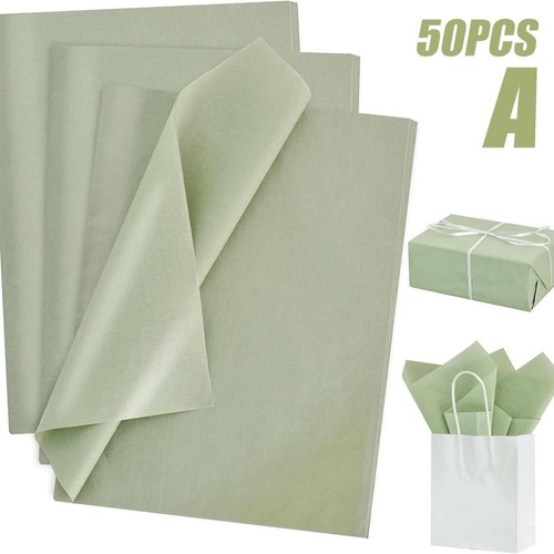 50 Sheets Green Tissue Paper, Sage Tissue Paper For Gift Sale Hot Bags R0G2 - Picture 15 of 16