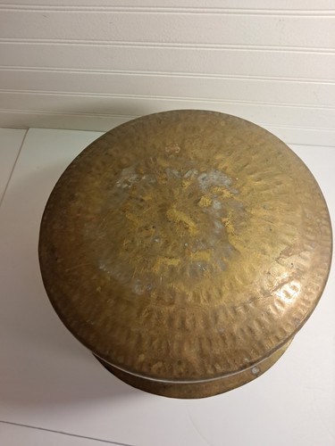 Antik Stil Vintage Messing Topf gehämmert Schüssel Übertopf 8,5" Höhe x 14,5" Zoll rund - Bild 12 von 22