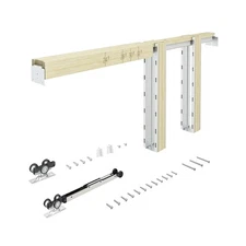 24"-36"x 96" Pocket Door Frame Kit with 98LBS Two-Way Soft-Close Mechanism,Al...