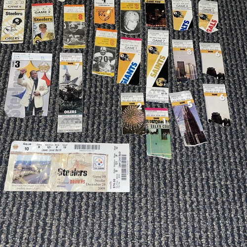 Pittsburgh Steelers 50+ Ticket Stub Lot 1968-2008 Bradshaw Franco ++ - Bild 6 von 10