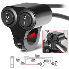 Motorcycle ON/OFF Switch 7/8" Handlebar Control Switches Dual Button Spot Light