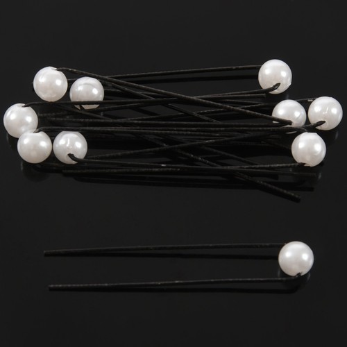 10 pezzi fermagli per forcine a forma di U in metallo bianco decoro nero da donna W1T98175 - Foto 7 di 8