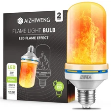 Led Flame Light Bulbs Realistic Flicker For Outdoor Porch Indoor Decor E26 Base