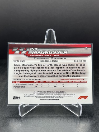 2024 Topps Paddock Pass Formula 1 F1 Kevin Magnussen Blue Foil 20/50 #16 - Picture 2 of 2