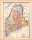 1911 Antique Maine State Map Vintage Map of Maine Gallery Wall Decor 2819