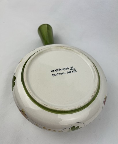 Hand Painted Ceramic Vegetable GardenBowl Flower Pot w/ Handle-Portugal 5.5x9.5 - Picture 13 of 17