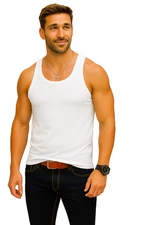 O1 Men’s White Cotton Banyan Tank Top | Soft, Breathable Undershirt | SMALL