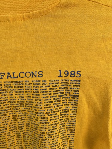Vintage Pinewood Falcons 1985 T Shirt Single Stitch Hanes Fifty Fifty Size S  - Picture 6 of 24