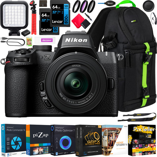 Nikon Z50II Mirrorless Camera 4K DX + 16-50mm VR Lens Kit + Accessories Bundle - Picture 1 of 10