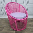 Retro Vintage Mid Century Style String Rope Chair Seat Armchair Pink Tub Seat