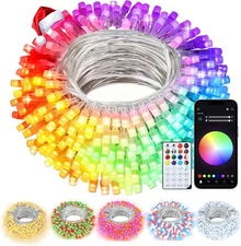 echosari Christmas String Lights, 100 LED Smart 33Ft Clear Cable 
