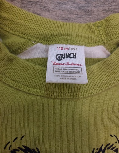 Pigiama top Hanna Andersson THE GRINCH Dr. Seuss 110 cm usato in ottime condizioni (taglia 5) - Foto 2 di 3