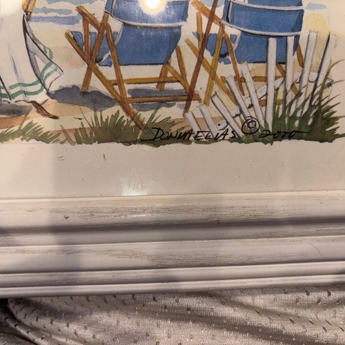 Arte da spiaggia con cornice personalizzata di Donna Ellis gruppo chat 22,5” x 10,5” - Foto 5 di 6