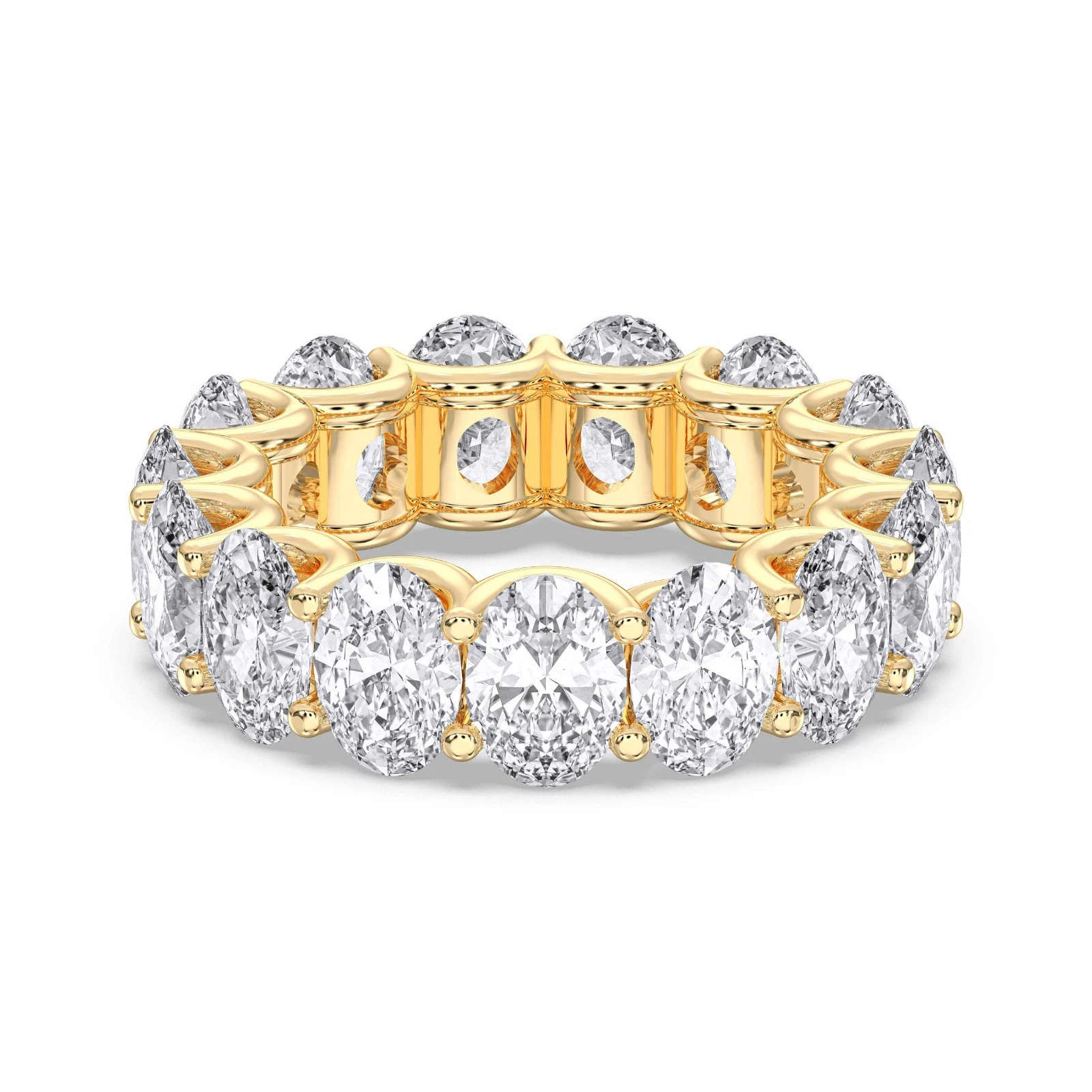 7.50Ct Oval Cut Lab Grown Diamond/CVD Eternity Band 14k White Gold image-4