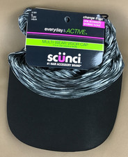 Scunci Multi Wear Visor Cap Black Everyday  Active 21361 NEW Open Package