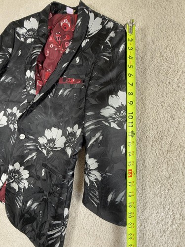 Paisley & Gray Jacket Mens 42R Black Floral Blazer Sport Coat Party - Picture 5 of 14