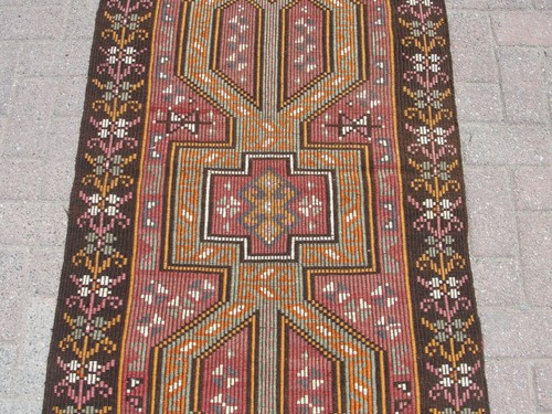 Alfombra de alfombras rojas de 3x5 pies, alfombra Kilim, alfombra de área, alfombra para sala de estar, alfombras de dormitorio, - Imagen 4 de 10