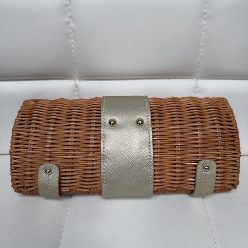 Vineyard Vines Old Straw Wicker Clutch Purse Bag Handbag - Picture 4 of 10