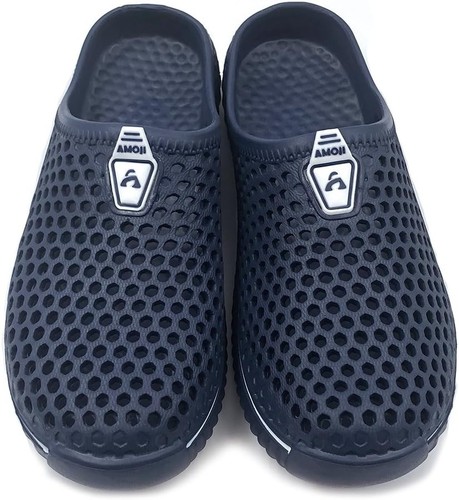 Amoji Unisex Garden Clogs Shoes Slippers Sandals AM1702 9 Women/7.5 Men, Navy - Picture 6 of 7