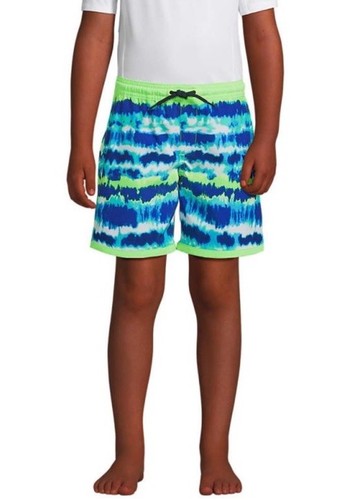 Lands End Boys Stretch Hydroliner Sport Swim Trunks Sz XL (14-16) tie dye