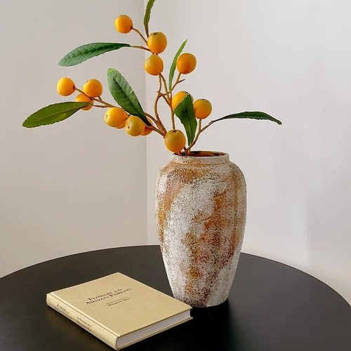 Rustic Ceramic 9.5 in Flower Vase, Ceramic Vase for Home Decor, Living Room - Picture 8 of 8