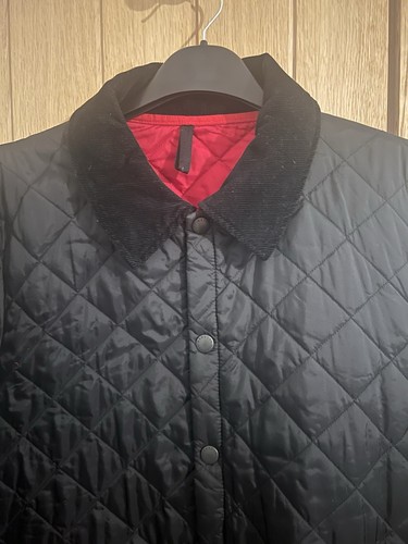 Barbour Liddesdale Jacket Quilted Country Coat Mens Size M Black Red Lining VGC - Picture 2 of 12