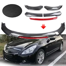 Carbon Fiber Red Front+Bumper Lip Spoiler+Splitter Kits For Infiniti G37
