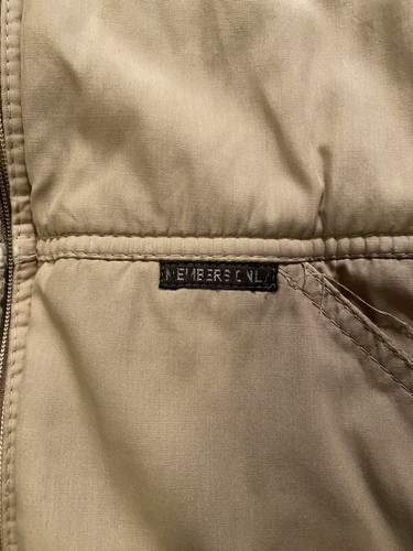 Vintage Members Only Bomber Jacket Puffer Racer Red Stripe Beige Men’s 40 RARE - Picture 8 of 11