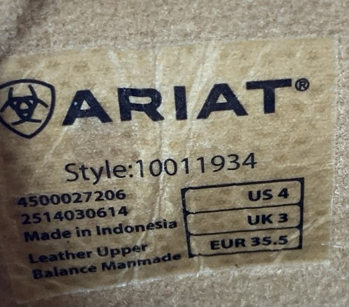 Ariat Niños Niño Talla 4 Marrón con Top Camuflaje Trabajo Cuero Botas 10011934 - Imagen 11 de 11