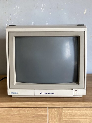 Vintage Commodore 1084S-P Computer Monitor for retro gaming, cable & anti glare