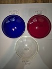3 Vintage Glass Stage Light Lenses 5 5/8" Diam. ( PYREX, KOPP) Chicago, Ill.