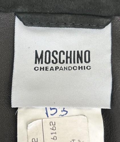 Vintage Moschino Cheap & Chic Black Suede Jacket XS Aeffe Spa c. 1990's Flowers - Picture 16 of 18