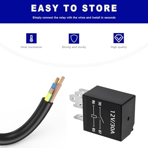 KVAEY 4 PCS 30A Starter Relay, 5 Pin 12 V Multi-Purpose Relays, 5Pin, 2PCS - Picture 5 of 6