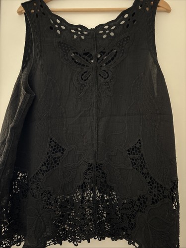 ‼️ Tunika Shirt Bluse schwarz Crincle Gr. L/XL A-Linie außergewöhnlich Italy‼️ - Bild 4 von 4