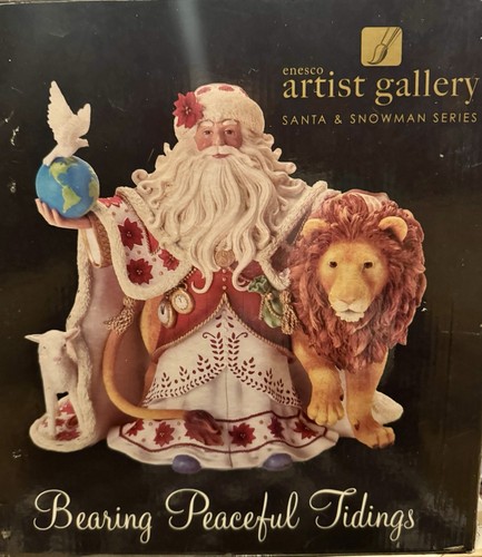 Figurina Enesco Galleria Artista Babbo Natale e Pupazzo di Neve che Portano Novità Pace con Scatola - Foto 1 di 5