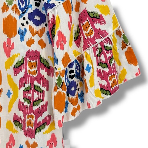Neu Calessa Tunika-Shirt abstrakt Ikat-Druck 3/4 Stufenärmel Übergröße 3X - Bild 4 von 8